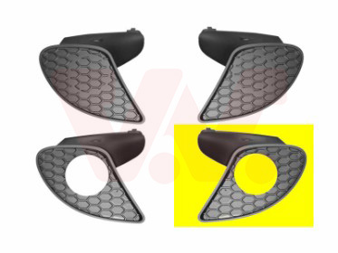 Grille de pare-chocs avant gauche, inférieure, avec emplacements antibrouillard