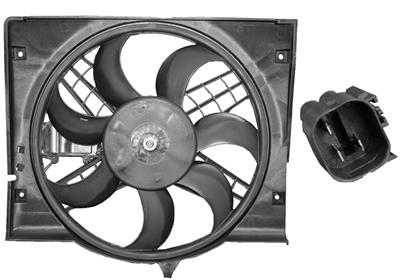 Cadre avec hélice et moteur ventilateur, modèle diesel, entre le moteur et le radiateur