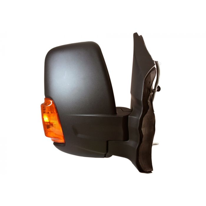 Rétroviseur droit, noir, électrique, chauffant, bras court, avec feu clignotant orange