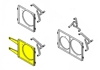 Cadre avec hélice et moteur ventilateur