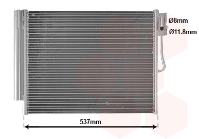 Condenseur avec bouteille 1.6 cdti 530x405x16