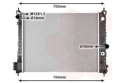 Radiateur diesel 1.6 cdti mt 620x497x12