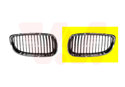 Grille calandre gauche, noire et chromée