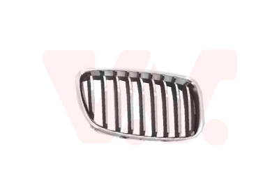 Grille calandre droite, noire et chromée