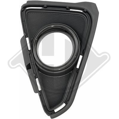 Grille de pare-chocs avant droite, avec emplacement enjoliveur noir
