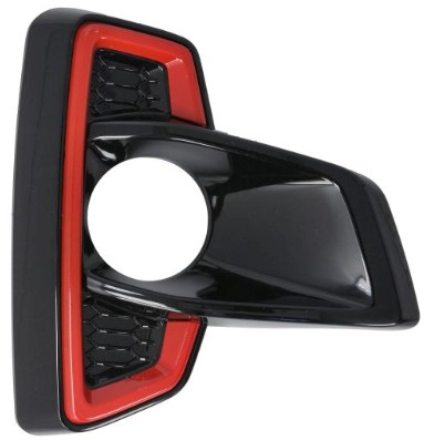 Grille de pare-chocs avant droite, noire avec contour rouge, avec emplacement antibrouillard