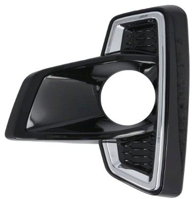 Grille de pare-chocs avant gauche, noire avec contour chromé, avec emplacement antibrouillard