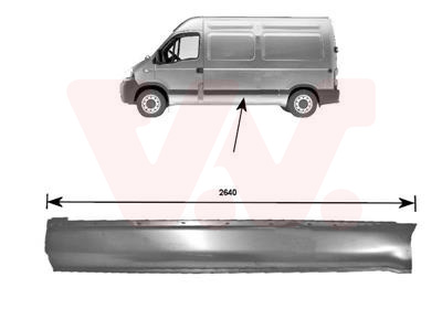 Panneau latérale inférieur gauche, type long, 410 cm