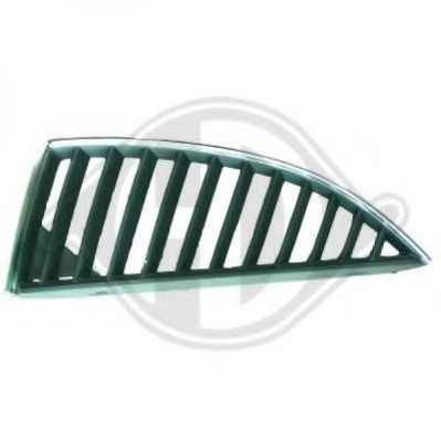 Grille de calandre droite, chromée/noire