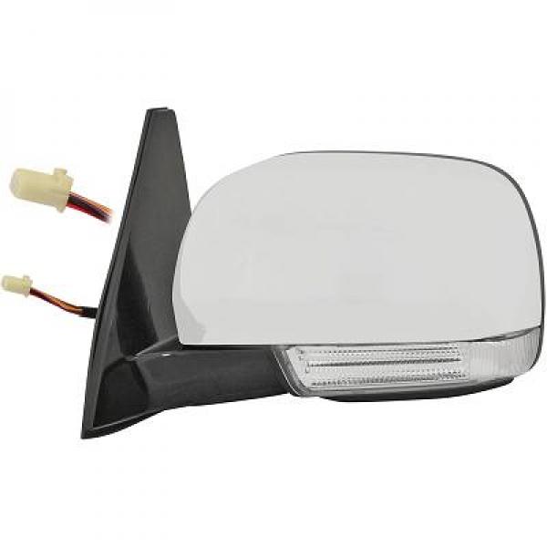 Rétroviseur gauche, chrome, électrique, rabattable électriquement, chauffant, avec feu clignotant, led