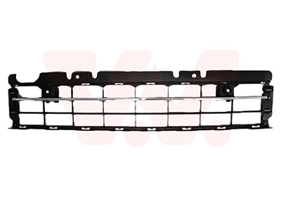 Grille de pare-chocs avant, centrale, noire et chromée, avec emplacements radars