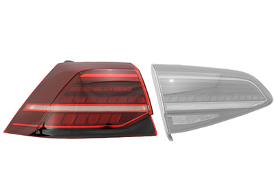 Feu arrière gauche, sur aile, led, rouge foncé, modèle 3/5 portes