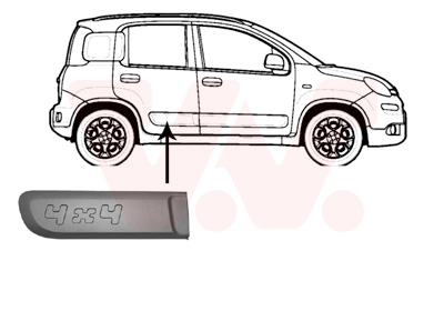 Moulure de porte arrière droite, modèle 4x4