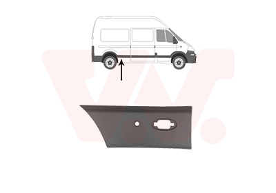 Moulure arriere droite, (petite moulure), avec emplacement feu, avec emplacements radars
