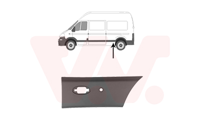 Moulure arriere gauche, (petite moulure), avec emplacement feu, avec emplacements radars