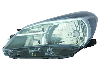 Phare avant gauche, électrique, fond noir, lampes H4/W21/WY21W