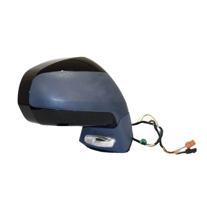 Rétroviseur gauche, rabattable électriquement, chauffant, avec sonde de température, avec éclairage au sol, avec fonction mémoire, avec coquille inférieure noir brillant