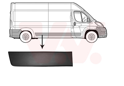 Moulure d'aile arrière droite, gris foncé, sans emplacement pour feu,  pour modèle empattement long