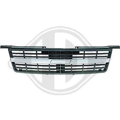 Grille de calandre, complète, noir et chromée