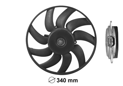 hélice avec moteur ventilateur droit