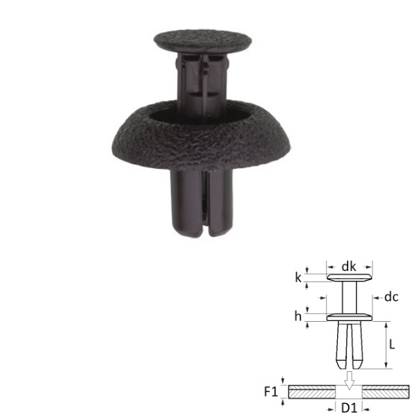 Rivet de fixaiton ( sachet 8 pièces)