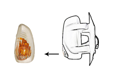 Feu de rétroviseur droit, pour ampoule orange