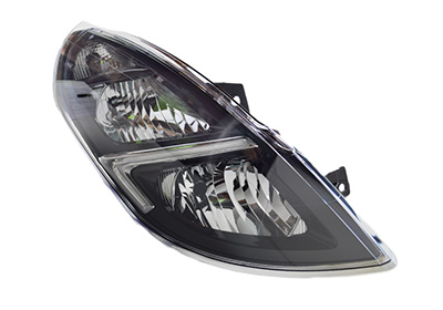 Phare avant droit, électrique, lampes h7+ h7 + led, cadre noir, modèle avec feux/phares de virages