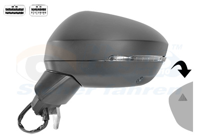 Rétroviseur gauche, rabattable électriquement, à peindre, chauffant, avec feu clignotant, avec caméra, avec détecteur d'angle mort