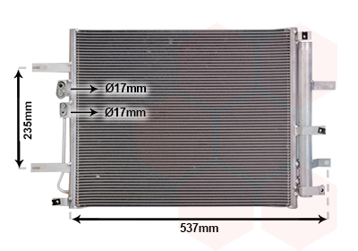 Condenseur avec bouteille ev pour les véhicules sans pompe chaleur 495x415x16