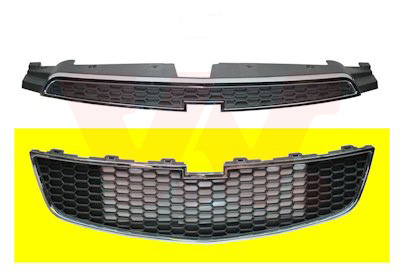 Grille de calandre, noire/chromée, inferieure
