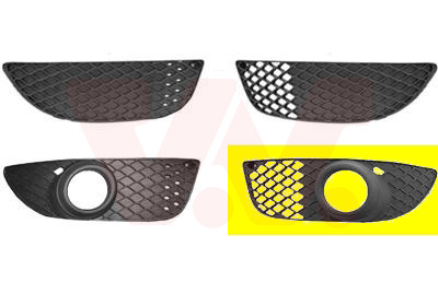 Grille de pare-chocs avant, gauche, avec emplacement antibrouillard