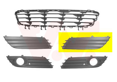Grille de pare-chocs avant, gauche, sans emplacement antibrouillard