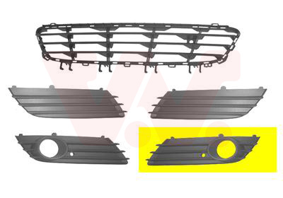 Grille de pare-chocs avant, gauche, avec emplacement antibrouillard