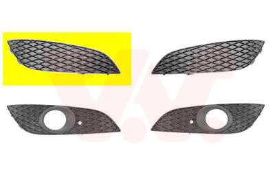 Grille de pare-chocs avant, droite, noir, sans emplacement antibrouillard