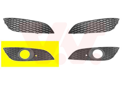 Grille de pare-chocs avant, droite, noir, avec emplacement antibrouillard