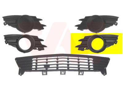 Grille de pare-chocs avant, gauche, avec emplacement antibrouillard