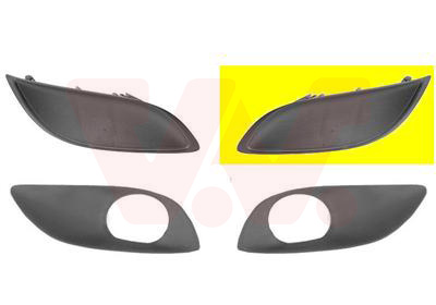Grille de pare-chocs avant, gauche, sans emplacement antibrouillard, noire