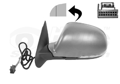 Rétroviseur gauche, a peindre, électrique, chauffant, avec clignotant