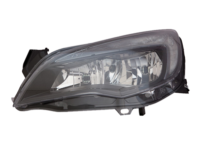 Phare avant gauche, fond chrome , lampes H7+H7 (AR2)
