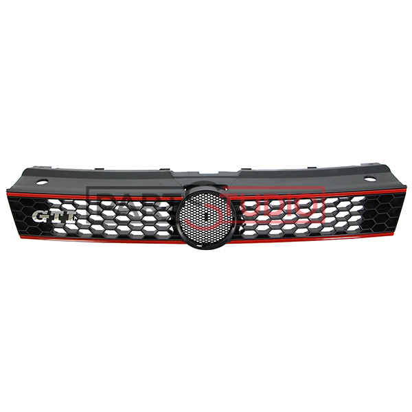 Grille de calandre, noire et rouge, modèle gti