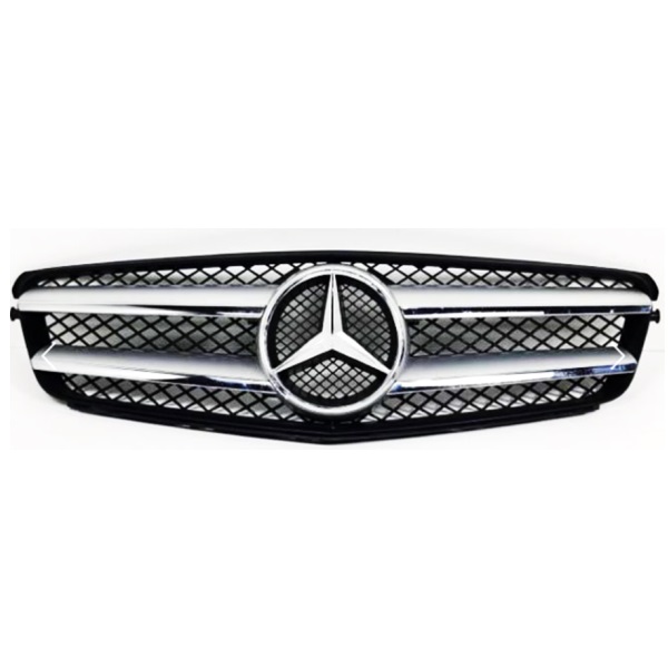 Grille de calandre, chromée/noire, complète