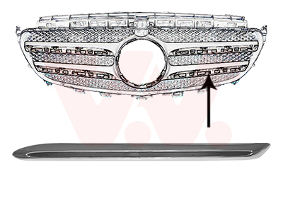 Moulure grille de calandre gauche, chromée, partie inférieure, modèle pack amg