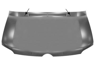 Capot moteur, à peindre, modèle avec deux trous pour grille