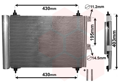 Condenseur de climatisation, modèle 1.6 HDi