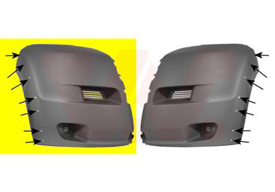 Crosse de pare chocs avant droit, gris, avec emplacement antibrouillard, avec emplacement pour élargissement