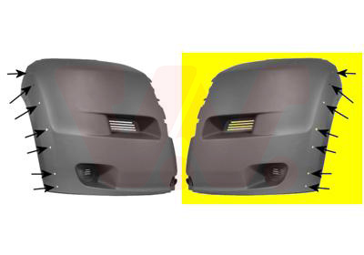Crosse de pare chocs avant gauche, gris, avec emplacement antibrouillard, avec emplacement pour élargissement