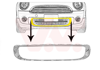 Contour grille de pare-chocs avant inferieur, chromé, modèle one/cooper/clubman