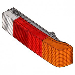 Feu arrière gauche, clignotant orange