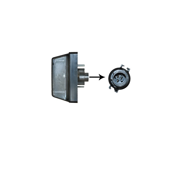 Feu éclaireur de plaque arrière droit, modèle chassis-cabine, 3 pins
