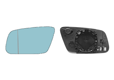 Glace de rétroviseur gauche, bleue, chauffante